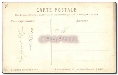 Estátua de Primevères — Ch. Perron — Photo-Bromure, 25 rue Henri-Monnier, PARIS — Verso