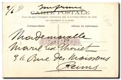 La Sarthoise — Costume da lavoro — Fototipia J. Bouveret, Le Mans — Verso