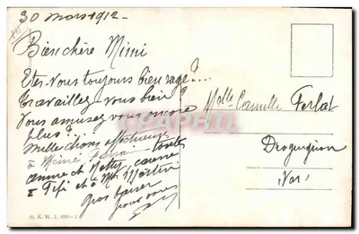Dzieci grające w skakankę — K. Feichtag — wydawca B. K. W. I. 890-3 — Rewers
