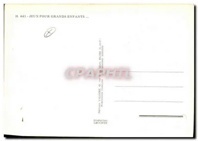 Jogos para grandes crianças — H. 441 — edição Valoire & Blois — Verso