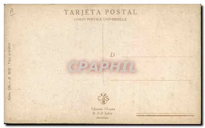 Mulher com mantilha — ilustração de R. Mir — editor N. Coll Salleti, Barcelone — Verso