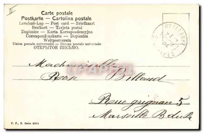 Dziewczyna z skrzypcami — kartka pocztowa ilustrowana — P. F., B. Série 2305 — Rewers