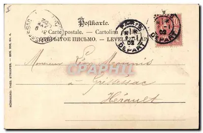 Femme avec deux porcelets — scène de campagne — éditeur Nürnberg, Theo. Stroefeer, N° 208 — Achterkant