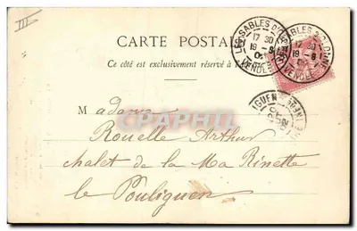 Sables d'Olonne — Soubrette in kostuum van het toneel — G. I. D. de Nantes — Achterkant