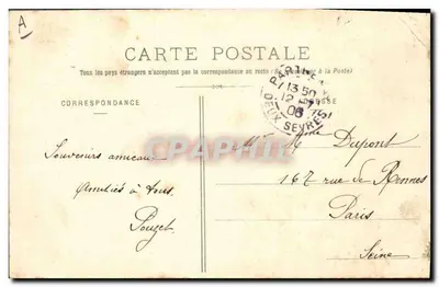 Fête de Charité à Parthenay — jeune femme en costume local — C. Rabourdin — Rewers