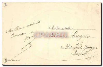 Mulher em vestido e chapéu — felicitações — série 543 — Verso
