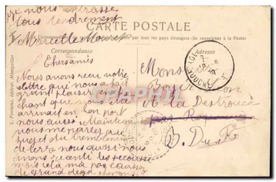Vista de paisagem — moldura de hortênsia — editor L. Fontaine, Montpellier — Verso