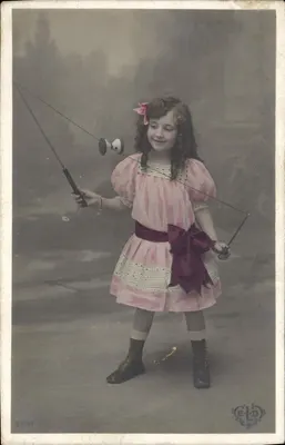 Girl Flying a Kite — Studio Photo — ELD, No. 4281