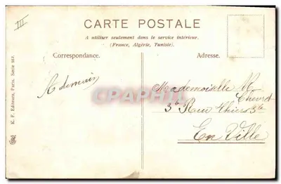 Zając w łodzi — scena animowana — Maurice Boulanger, wydawca K.F. Paris, seria 587 — Rewers