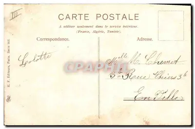 Konijnenoptocht — theaterstuk — K. F. Editeurs, Parijs, Serie 557 — Achterkant