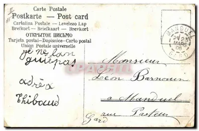 Trois lapins — scène humoristique avec fruits — éditeur anonyme — Verso