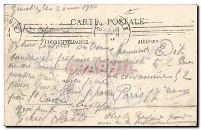 Grenoble — Caserne des Chasseurs Alpins, entrée du quartier Bayard — éditeur G. Gaubin, phot.-édit. Grenoble, n° 123 — Verso
