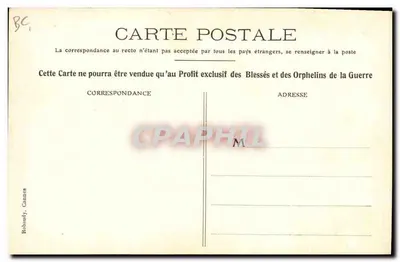 O Pastor sem rebanho — caricatura de Pinaud, 1918 — editada por Robaudy, Cannes — Verso