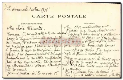 Ligue Fraternelle des Enfants de France — Paris — Olive. 1916 — Verso