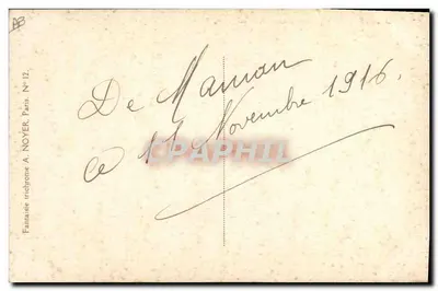 Retrato de um homem em traje de cozinheiro — desenho a água forte — Jean Liroit 1915 — Verso