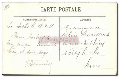 Les Sables-d'Olonne — Giovani Sablaise a Asino — LL. n° 167 — Verso