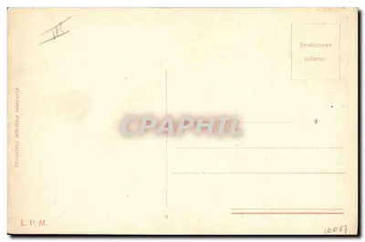 Kobieta w hamaku — czytanie i pies — rysunek M. Santinos — wydawca L.P.M. — Rewers