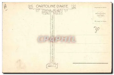 Elegancka kobieta w płaszczu — ilustracja — Cartoline d'Arte, Milano — Rewers
