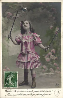 Girl Playing with a Kite — A-N PARIS — n° D