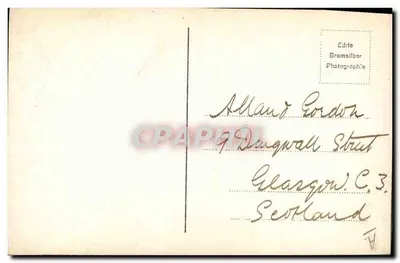 Dwaj muzykanci szkocki — kobieta z bębrem, mężczyzna z gajanką — Bromsibler Fotografia, nr 80596 — Rewers