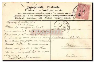 Bukiet kwiatów i króliki — Souvenir d'Amitié — L.C. PARIS — Rewers
