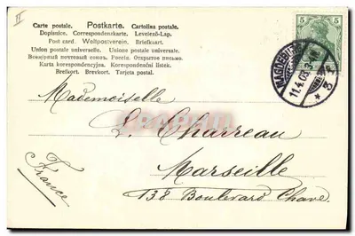 Due conigli in un cornice ovale — opera del 1903 — editore non visibile — Verso