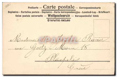 Mężczyzna oferujący kwiaty i królików — Wesołych Wielkanoc — wydawca nie widoczny — Rewers