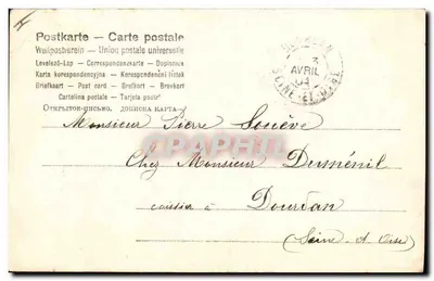 Menina com cesta de Páscoa e coelhos — cena de primavera — editor anônimo, n° 726 — Verso
