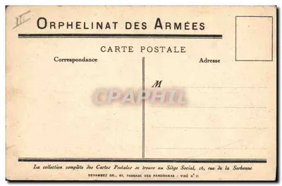 O Geral — caricatura militar com criança e animais — Orfanato das Forças Armadas — Verso