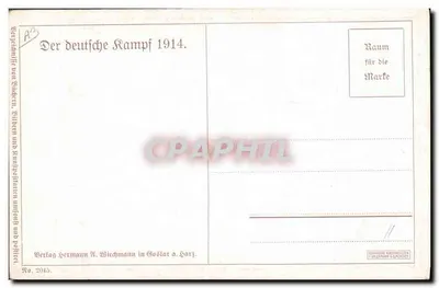 Bitwa w Walfstatt — ilustracja Franz Staffen — wydawca Hermann A. Wiedemann, Goslar — Rewers