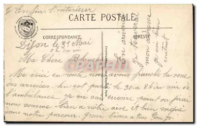 Biuro Vaguenestre — Żołnierze w marszu — Wydawca J. Rose, Paryż, nr 861 — Rewers