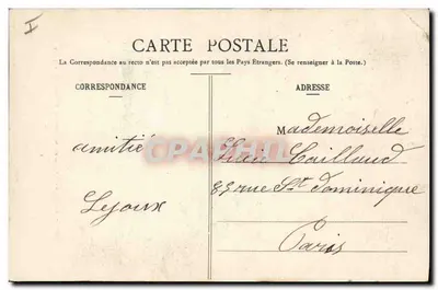Domrémy — Militärsalut vor dem Haus der Jeanne d'Arc — Imp. Ad. Welck, Saint-Dié, N° 579 — Rückseite