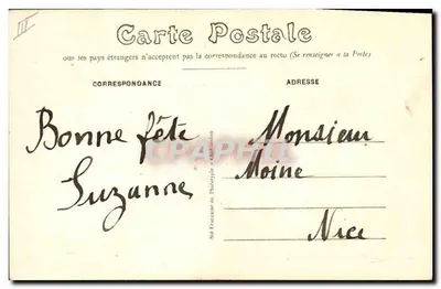 Um Beijo da Bourbonnaise — Edição J. Bouveret, Le Mans - Châteaudun — Verso