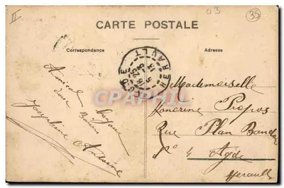 Stara pocztówka Folklore Le Bourbonnais Powrót z pól — Rewers