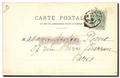 Mujer en vestido morado — 18 de abril de 1903 — sin editor ni número visible — Reverso