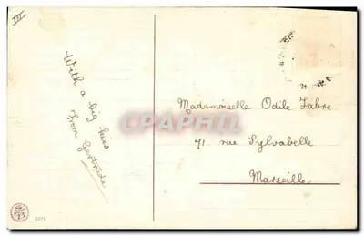 Enfants et porcelets — scène de campagne hivernale — éditeur non visible — Verso