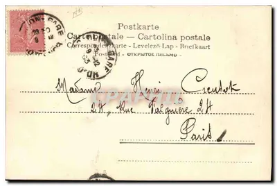 Trois porcs dansant — Bonheur et Prospérité — Alphonse Lévy, n° 14 — Verso
