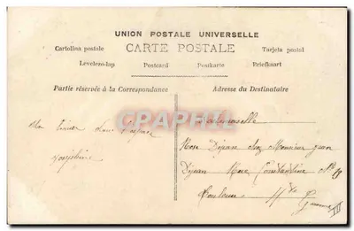 Mulher em vestido rosa com estampado — ginásio — Reutlinger Paris n°2275 — Verso