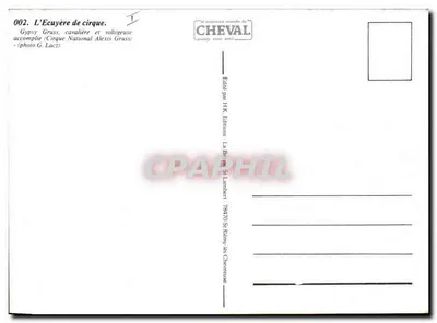 Gypsy Gruss, cavaleira e voltigeira experiente — Circo Nacional Alexis Gruss — editor HK Editions — Verso