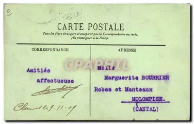 Tipos de Auvergne — Jogador de Cornemuse — LL. — Verso
