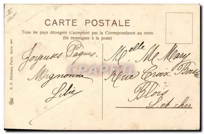 Cartolina d'epoca Coniglietto Bambino Uovo — Verso