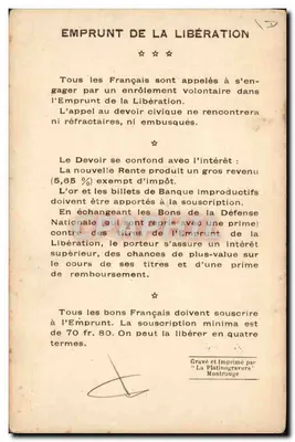 Geral Pétain — Comandante-em-Chefe das Forças Armadas Francesas do Norte e Nordeste — 1918 — Verso