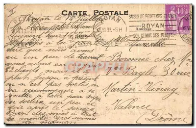 Dwóch mężczyzn rozmawiających w wiosce — autor: René Billaud, nr 4 — Rewers