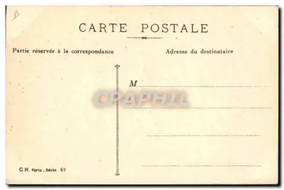 Femme en robe jaune et chapeau fleuri — 1912 — C.H. Paris, Série 67 — Verso