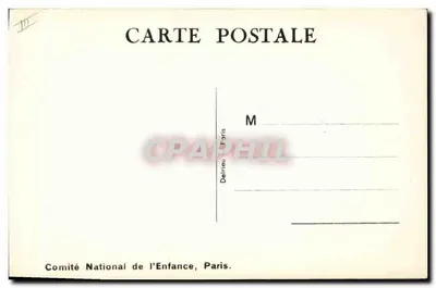 Dois crianças com malas e equipamento de praia — Peotrîca Mallet — Comité National de l'Enfance, Paris — Verso