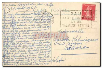 Taniec ossalski — scena taneczna tradycyjna — Książnica Ribaut, 6 Rue St-Louis, Pau — Rewers