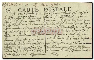 Bilhete postal antigo Paris Jardin des Plantes Girafa da Abissínia — Verso