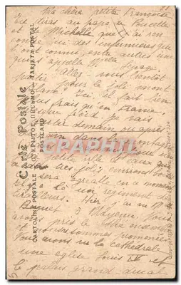 Stara pocztówka Militaria Marszałek Pétain przynosi Alzacji pocałunek Francji — Rewers