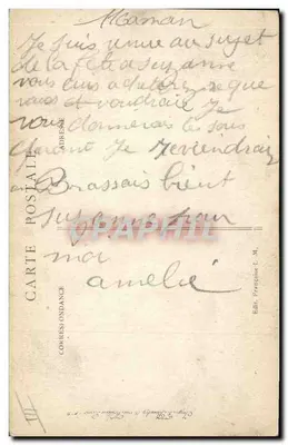 Dois crianças depositando uma carta na caixa militar — Para Papa! — Griff, Paris, n°14 — Verso