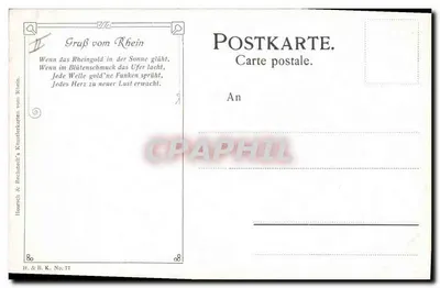 Widok na Rzecze — Graß vom Rhein — H. & B. K. Nr 77 — Rewers